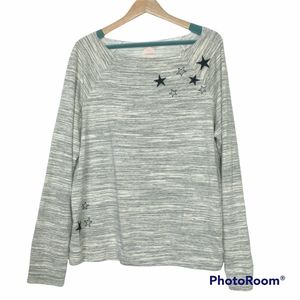 Sundown By River + Sky Embroidered Stars Sweatshirt